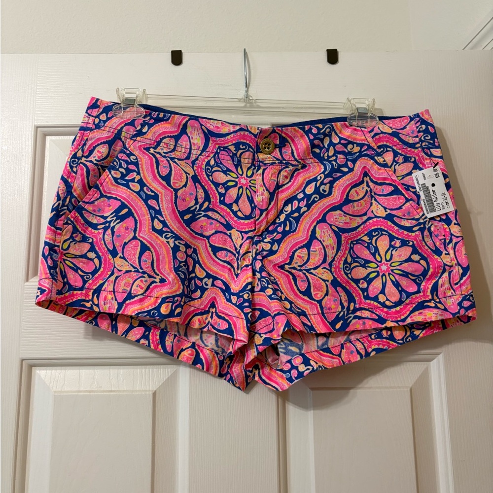 Lilly Pulitzer Pink and Blue High Waist Shorts